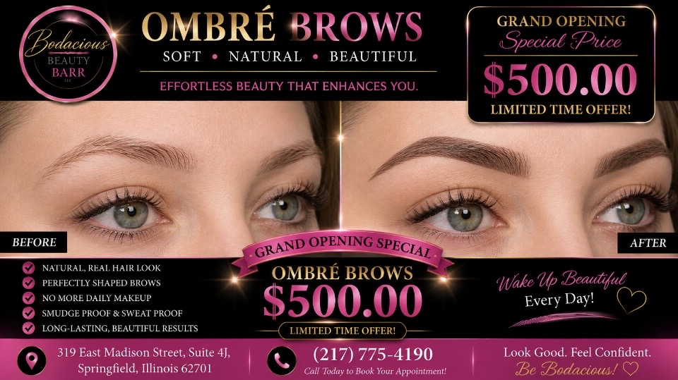 Ombré brows before-and-after example